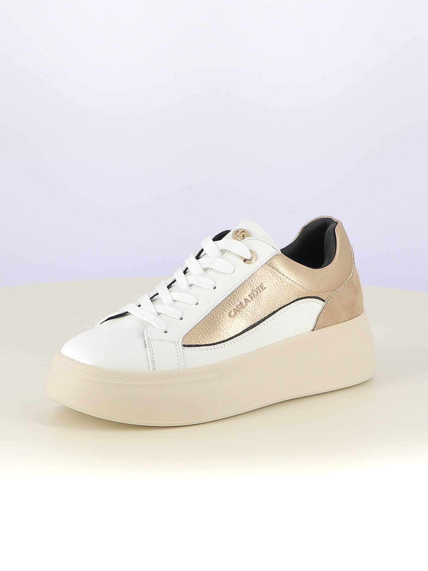 Sneakers stringate donna CARLA KOTE 3601K bianco oro | Costa Superstore