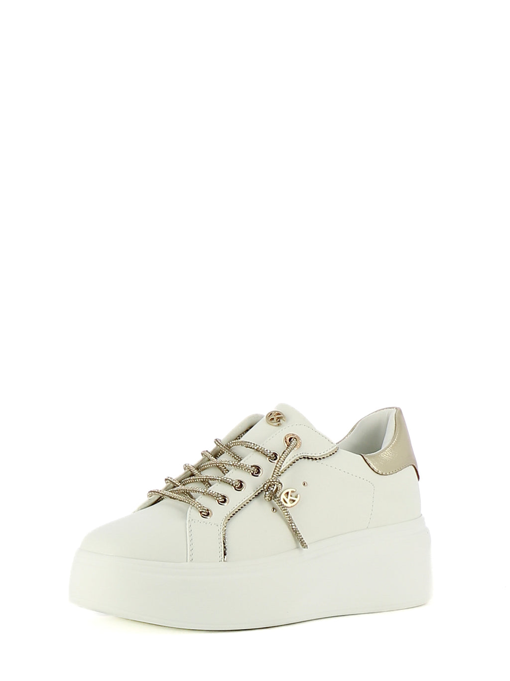 Sneakers stringate donna CARLA KOTE 2507K bianco oro