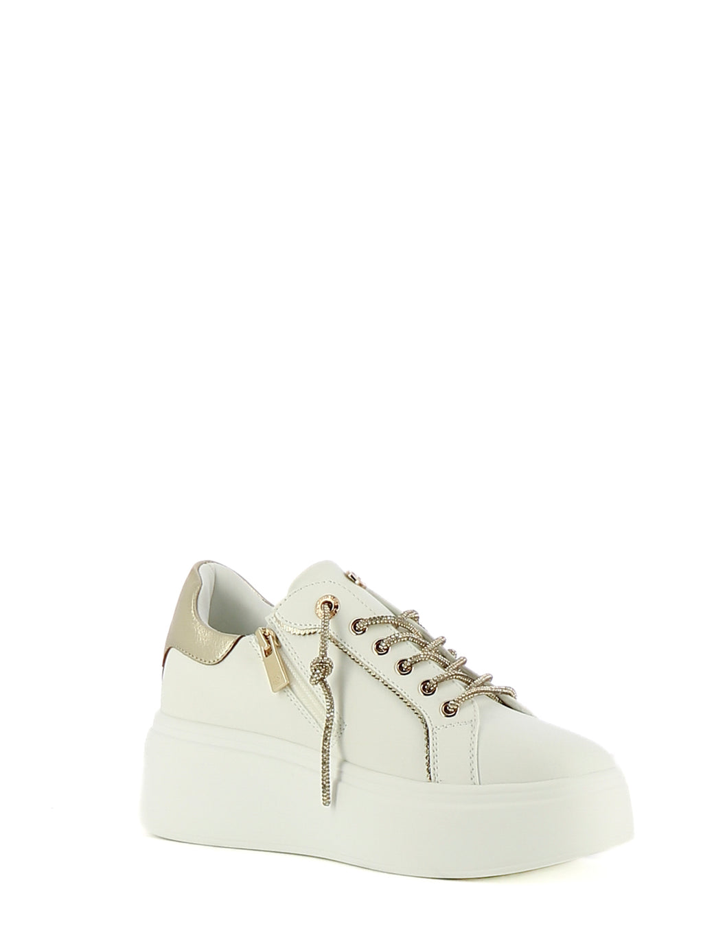 Sneakers stringate donna CARLA KOTE 2507K bianco oro