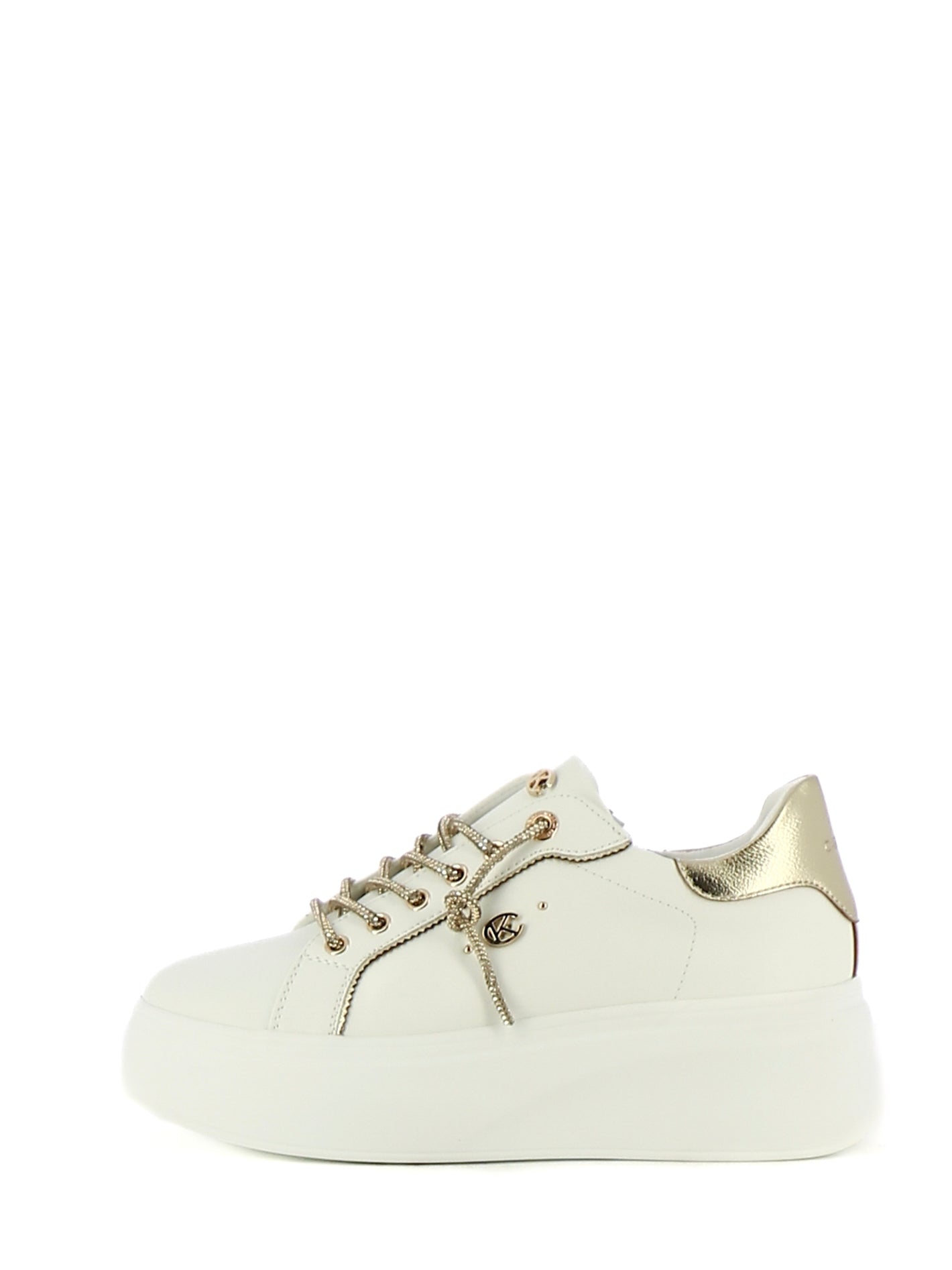 Sneakers stringate donna CARLA KOTE 2507K bianco oro