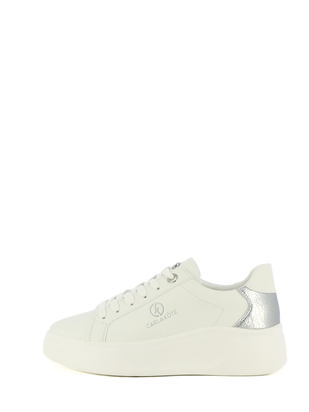 Sneakers stringate donna CARLA KOTE X34-9K bianco argento