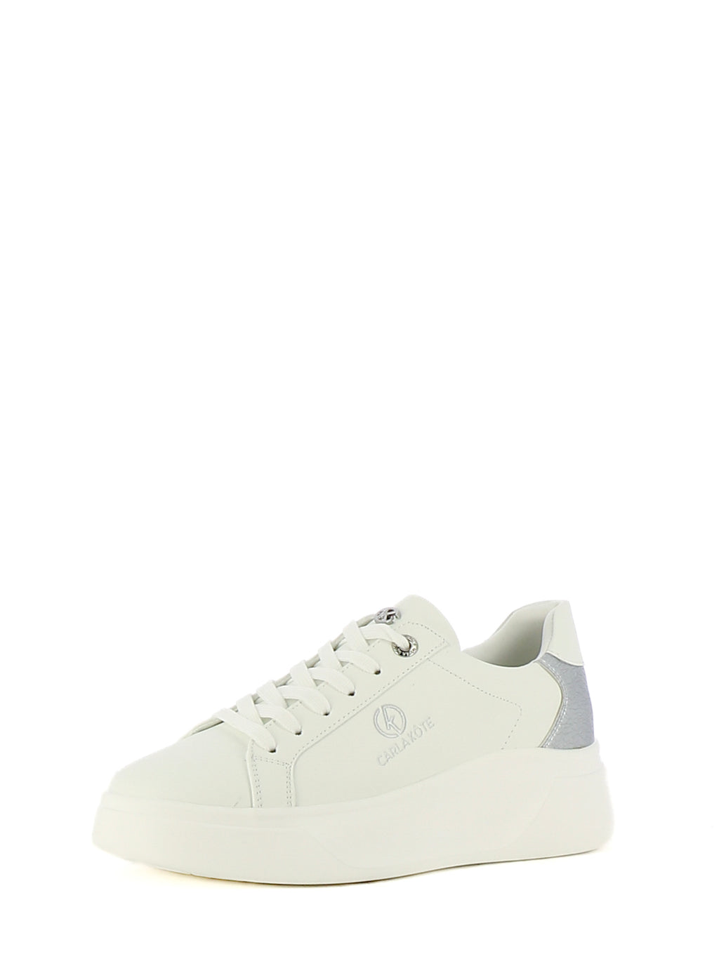 Sneakers stringate donna CARLA KOTE X34-9K bianco argento